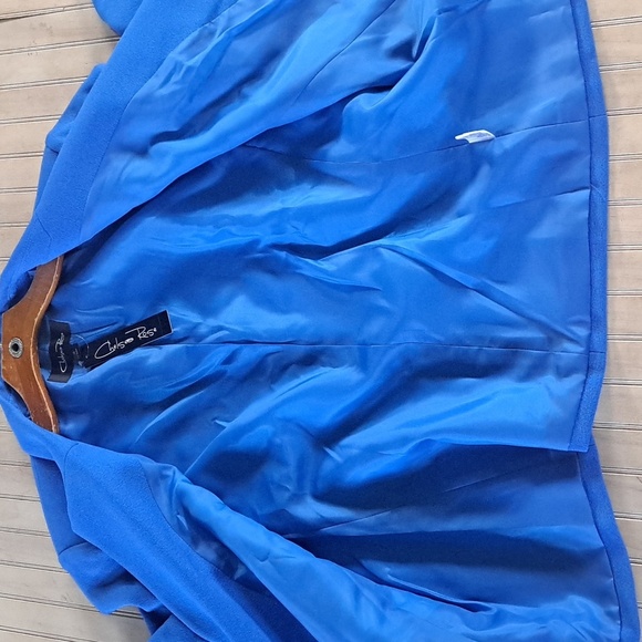 NWT Chelsea Rose Lagoon Blue Vibrant Chic Tailored Structured Blazer Jacket - Picture 7 of 12